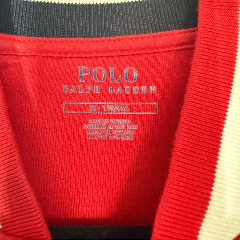Polo Ralph Lauren Red & Navy Zip Up Sweater Jacket Men’s M | Excellent Condition - Picture 6 of 9
